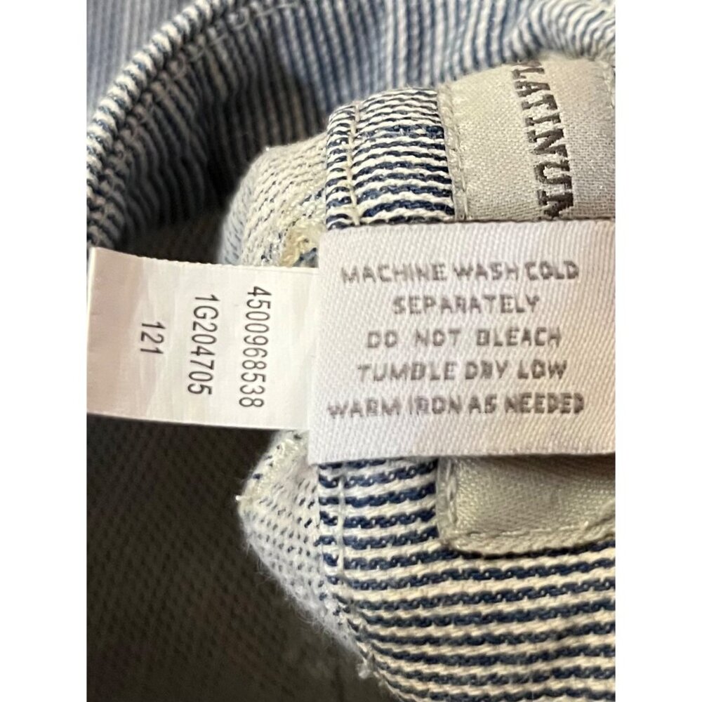 Chicos Platinum Denim Pants Womens 0 Regular Used Striped - Picture 13 of 14